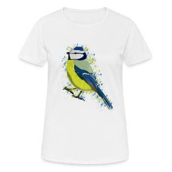 Oiseau bleu oiseau Oiseau Observateur des oiseaux - T-shirt respirant Femme - blanc - Devant - AI Model Female 172 dark (172cm)