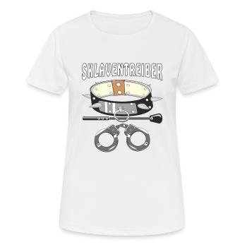 SKLAVENBAND SKLAVENTREIBER - Frauen T-Shirt atmungsaktiv - Weiß - Vorne - AI Model Female 172 dark (172cm)