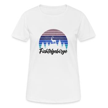 Fichtelgebirge Retro Hirsch Wald Heimat - Frauen T-Shirt atmungsaktiv - Weiß - Vorne - AI Model Female 172 dark (172cm)