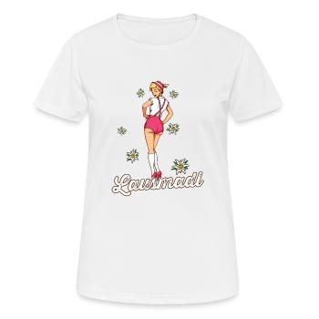 Lausmadl Dirndl Bayern Spruch Kostüm - Frauen T-Shirt atmungsaktiv - Weiß - Vorne - AI Model Female 172 dark (172cm)