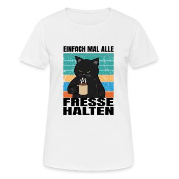 Einfach Mal Alle Fresse Halten - Frauen T-Shirt atmungsaktiv - Weiß - Vorne - AI Model Female 172 dark (172cm)