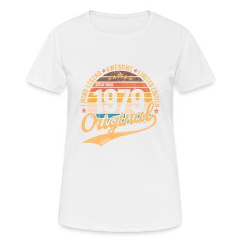 1979 Birthday Retro Vintage born in 1979 - Women's Breathable T-Shirt - white - Front - AI Model Female 172 dark (172cm)