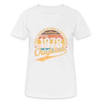 1978 Anniversaire rétro né en 1978 - T-shirt respirant Femme - blanc - Devant - AI Model Female 172 dark (172cm)