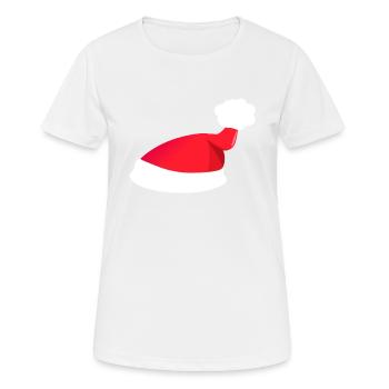 Nikolaus Mütze - Frauen T-Shirt atmungsaktiv - Weiß - Vorne - AI Model Female 172 dark (172cm)