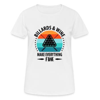 Pool Billiards Queue Billiards Player Retro Vintage - Women's Breathable T-Shirt - white - Front - AI Model Female 172 dark (172cm)