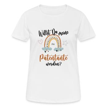 Willst Du Meine Patentante Werden Patenkind Spruch - Frauen T-Shirt atmungsaktiv - Weiß - Vorne - AI Model Female 172 dark (172cm)