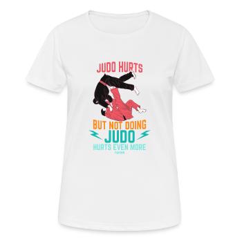 Judo Hurts But Not Doing Judo Hurts More - T-shirt respirant Femme - blanc - Devant - AI Model Female 172 dark (172cm)