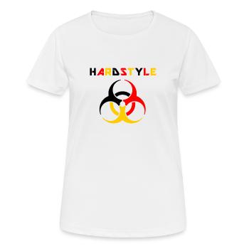 Hardstyle - Party Hard - Event Festival - Germany - Frauen T-Shirt atmungsaktiv - Weiß - Vorne - AI Model Female 172 dark (172cm)
