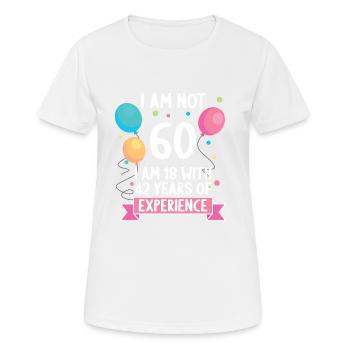 60 ans 60 ans 60 ans 60 ans 60 ans - T-shirt respirant Femme - blanc - Devant - AI Model Female 172 dark (172cm)
