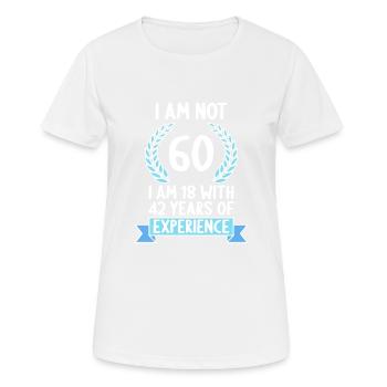 60 ans 60 ans 60 ans 60 ans 60 ans - T-shirt respirant Femme - blanc - Devant - AI Model Female 172 dark (172cm)