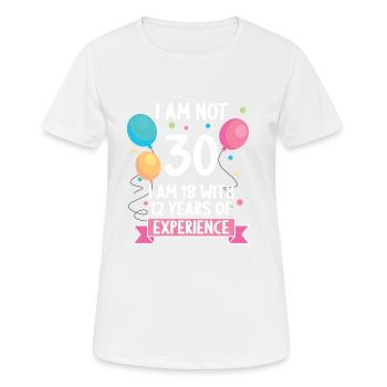 30 ans 30 ans 30 ans 30 ans 30 ans - T-shirt respirant Femme - blanc - Devant - AI Model Female 172 dark (172cm)