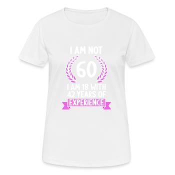 60 ans 60 ans 60 ans 60 ans 60 ans - T-shirt respirant Femme - blanc - Devant - AI Model Female 172 dark (172cm)