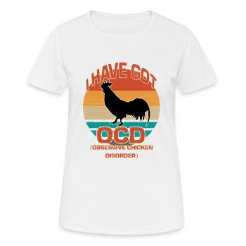 poulets poulets poulets poules - T-shirt respirant Femme - blanc - Devant - AI Model Female 172 dark (172cm)