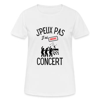 J'peux pas j'ai encore concert - T-shirt respirant Femme - blanc - Devant - AI Model Female 172 dark (172cm)