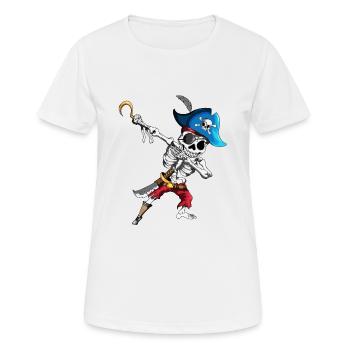 Dabbing Piraten Skelett Augenklappe Piratenschiff - Frauen T-Shirt atmungsaktiv - Weiß - Vorne - AI Model Female 172 dark (172cm)
