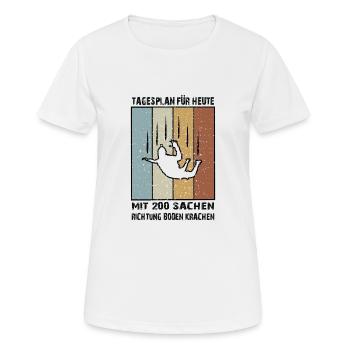 Mit 200 Sachen für Fallschirmspringer Skydiver - Frauen T-Shirt atmungsaktiv - Weiß - Vorne - AI Model Female 172 dark (172cm)