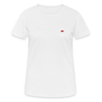 Vin vin rouge Buveur de vin Amateurs de vin Dames - T-shirt respirant Femme - blanc - Devant - AI Model Female 172 dark (172cm)