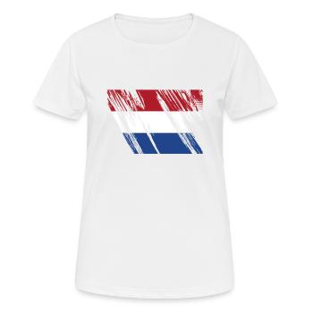 Pays-Bas Pavillon - T-shirt respirant Femme - blanc - Devant - AI Model Female 172 dark (172cm)