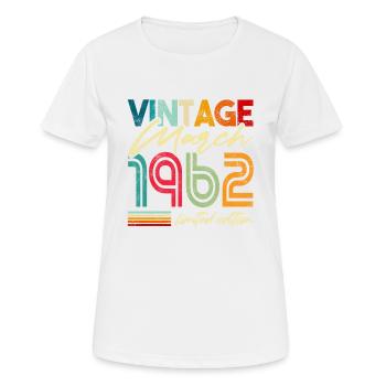 Vintage né Mars 1962 Anniversaire année 1962 - T-shirt respirant Femme - blanc - Devant - AI Model Female 172 dark (172cm)