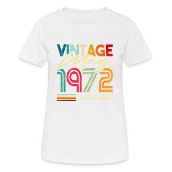Vintage born May 1972 Birthday Year 1972 - Women's Breathable T-Shirt - white - Front - AI Model Female 172 dark (172cm)