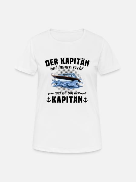 Kapitän Boot Bootsführerschein - Frauen T-Shirt atmungsaktiv - Weiß