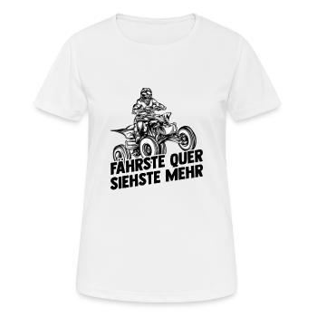 Quad - Frauen T-Shirt atmungsaktiv - Weiß - Vorne - AI Model Female 172 dark (172cm)