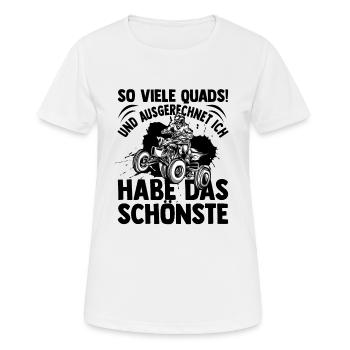 Quad - Frauen T-Shirt atmungsaktiv - Weiß - Vorne - AI Model Female 172 dark (172cm)