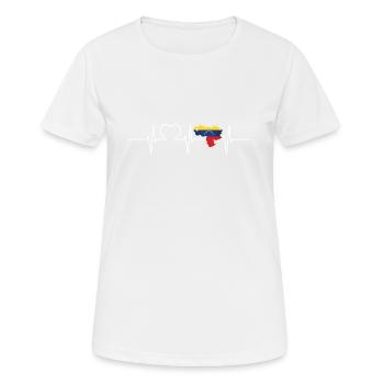 Venezuela Herzschlag Flagge Vintage Venezuela - T-shirt respirant Femme - blanc - Devant - AI Model Female 172 dark (172cm)