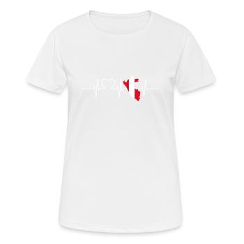 Peru Herzschlag Flagge Vintage Peru - Frauen T-Shirt atmungsaktiv - Weiß - Vorne - AI Model Female 172 dark (172cm)