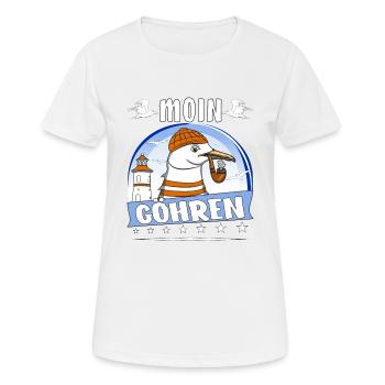 MÖWE MOIN GÖHREN - Frauen T-Shirt atmungsaktiv - Weiß - Vorne - AI Model Female 172 dark (172cm)