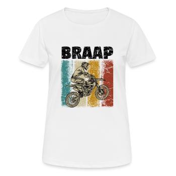 Motocross - Frauen T-Shirt atmungsaktiv - Weiß - Vorne - AI Model Female 172 dark (172cm)