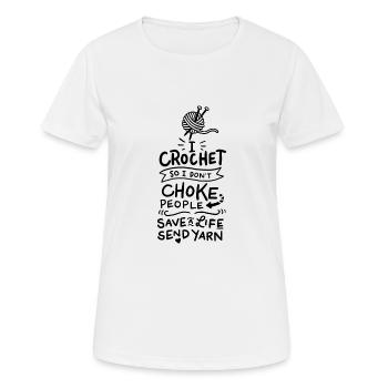Crocheting Crochet Wool - Women's Breathable T-Shirt - white - Front - AI Model Female 172 dark (172cm)