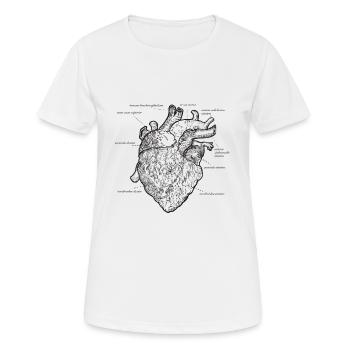 Anatomisches Herz Medizin - Frauen T-Shirt atmungsaktiv - Weiß - Vorne - AI Model Female 172 dark (172cm)