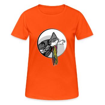Glitzer Kotzen - Frauen T-Shirt atmungsaktiv - Neonorange - Vorne - AI Model Female 172 dark (172cm)