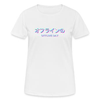 Vaporwave Aesthetic eboy egirl Japon Kanji hors ligne - T-shirt respirant Femme - blanc - Devant - AI Model Female 172 dark (172cm)