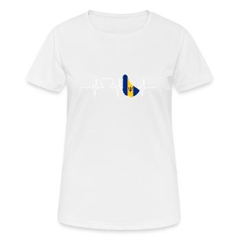 Barbados Heartbeat Flag Vintage Barbados - Women's Breathable T-Shirt - white - Front - AI Model Female 172 dark (172cm)