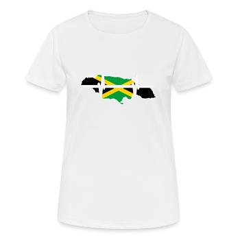 Jamaica Herzschlag Flagge Vintage Jamaica - Frauen T-Shirt atmungsaktiv - Weiß - Vorne - AI Model Female 172 dark (172cm)