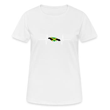 Jamaica Herzschlag Flagge Vintage Jamaica - Frauen T-Shirt atmungsaktiv - Weiß - Vorne - AI Model Female 172 dark (172cm)