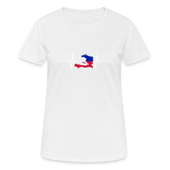 Haïti Herzschlag Flagge Vintage Haïti - T-shirt respirant Femme - blanc - Devant - AI Model Female 172 dark (172cm)