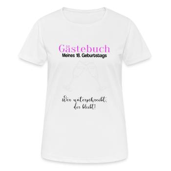 18. Geburtstag Mädchen Unterschrift Gästebuch - Frauen T-Shirt atmungsaktiv - Weiß - Vorne - AI Model Female 172 dark (172cm)