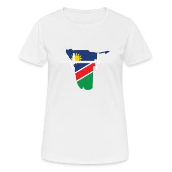 Namibia Herzschlag Flagge Vintage Namibia - Frauen T-Shirt atmungsaktiv - Weiß - Vorne - AI Model Female 172 dark (172cm)