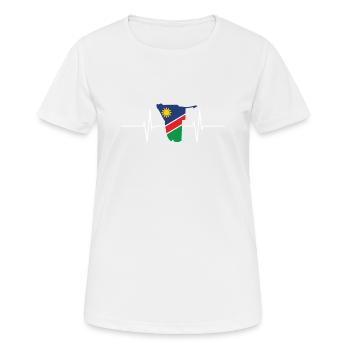 Namibia Heartbeat Flag Vintage Namibia - Women's Breathable T-Shirt - white - Front - AI Model Female 172 dark (172cm)