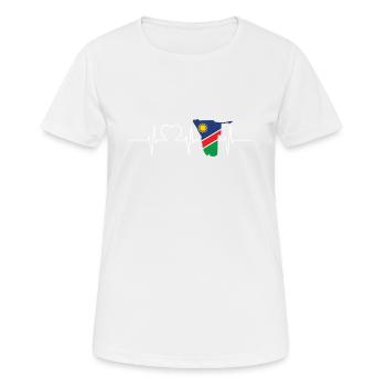 Namibia Herzschlag Flagge Vintage Namibia - Frauen T-Shirt atmungsaktiv - Weiß - Vorne - AI Model Female 172 dark (172cm)