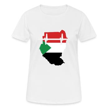 Sudan Herzschlag Flagge Vintage Sudan - Frauen T-Shirt atmungsaktiv - Weiß - Vorne - AI Model Female 172 dark (172cm)
