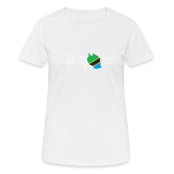 Tanzanie Drapeau de battements de cœur Vintage Tanzanie - T-shirt respirant Femme - blanc - Devant - AI Model Female 172 dark (172cm)