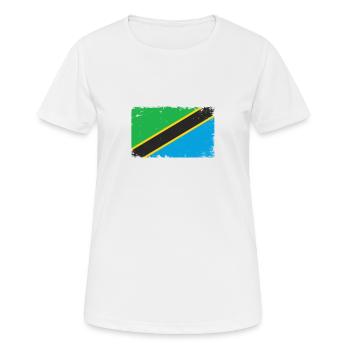 Tanzanie Drapeau de battements de cœur Vintage Tanzanie - T-shirt respirant Femme - blanc - Devant - AI Model Female 172 dark (172cm)