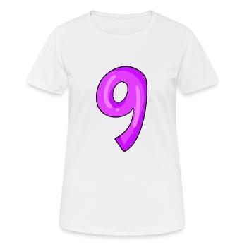 Nummer 9 - Frauen T-Shirt atmungsaktiv - Weiß - Vorne - AI Model Female 172 dark (172cm)