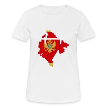 Montenegro Heartbeat Flag Vintage Montenegro - Women's Breathable T-Shirt - white - Front - AI Model Female 172 dark (172cm)