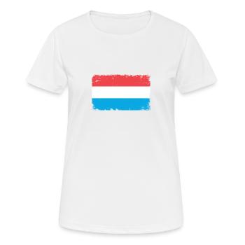 Luxembourg Herzschlag Flagge Vintage Luxembourg - T-shirt respirant Femme - blanc - Devant - AI Model Female 172 dark (172cm)