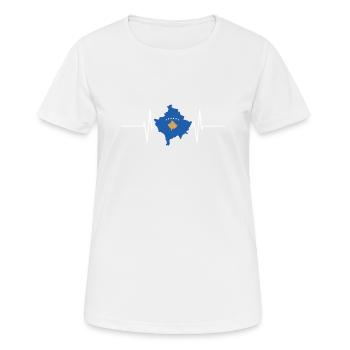 Kosovo Herzschlag Flagge Vintage Kosovo - T-shirt respirant Femme - blanc - Devant - AI Model Female 172 dark (172cm)